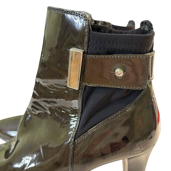 Aquatalia Rogue Royale Ankle Boot Patent Leather Italy Green Size 9 Waterproof - Picture 5 of 16